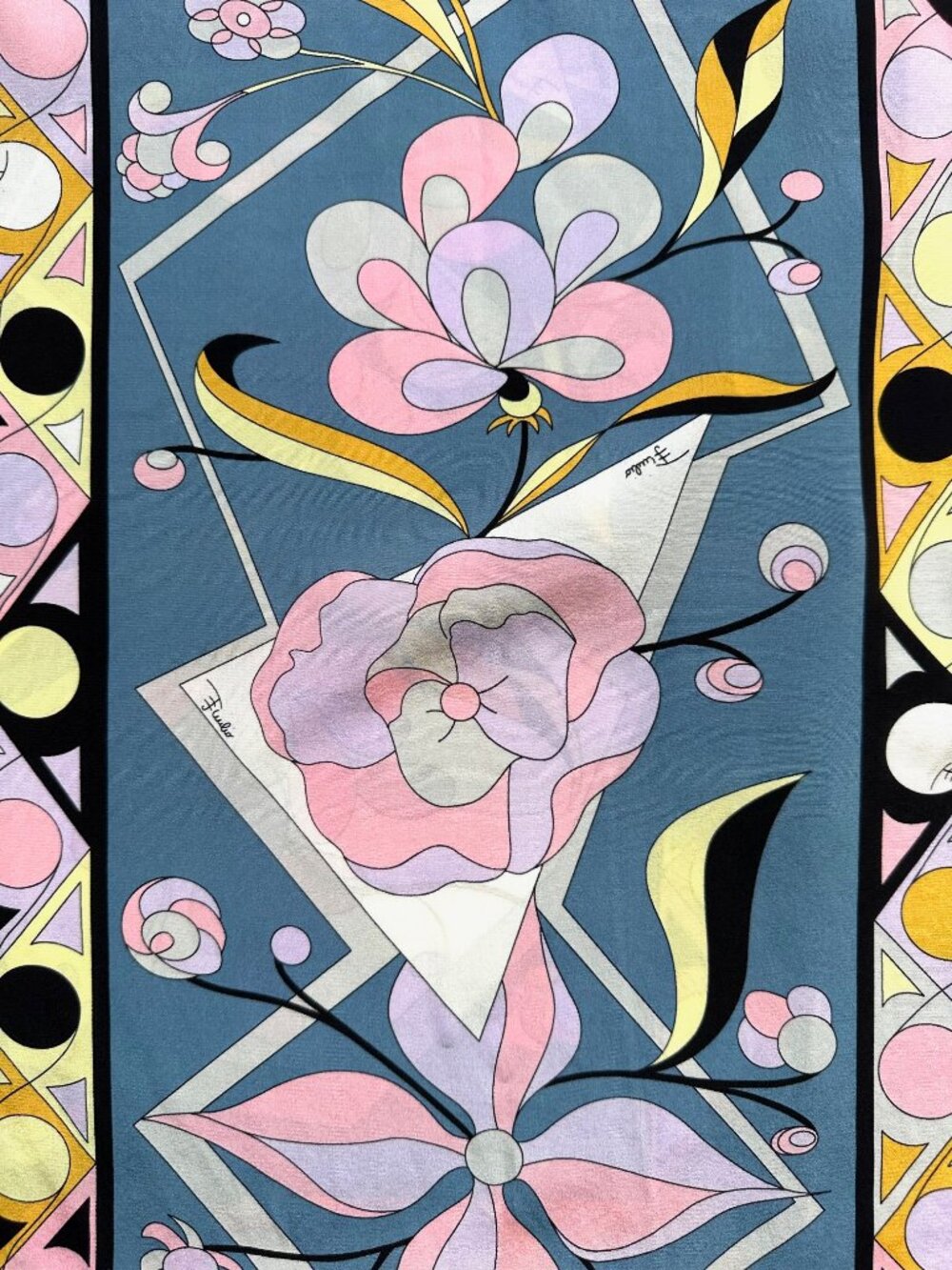 Emilio Pucci Silk Scarf - pink, blue, lavender, yellow - Picture 3 of 6